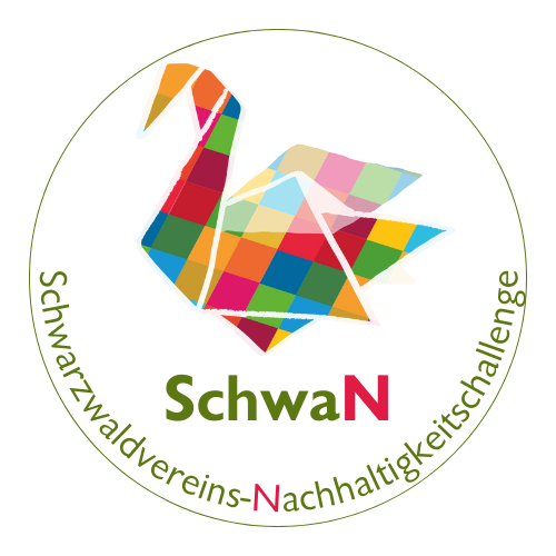 Logo SchwaN – Schwarzwaldvereins-Nachhaltigkeitschallenge – in kunterbunten Rauten