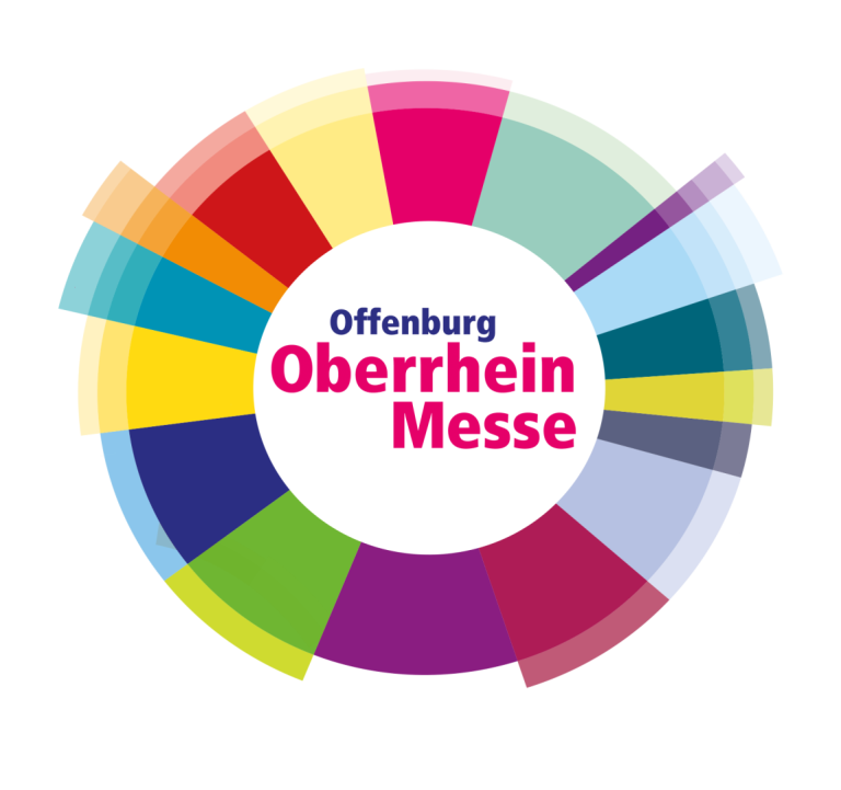 Logo Offenburg Oberrheinmesse - Wortbildmarke bunter Ring