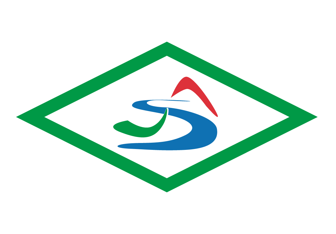Das Wegzeichen des „Schluchtensteigs“ zeigt eine weiße Raute mit grüner Umrandung und im Zentrum einen stilisierten Flusslauf, der Berg und Tal darstellt.