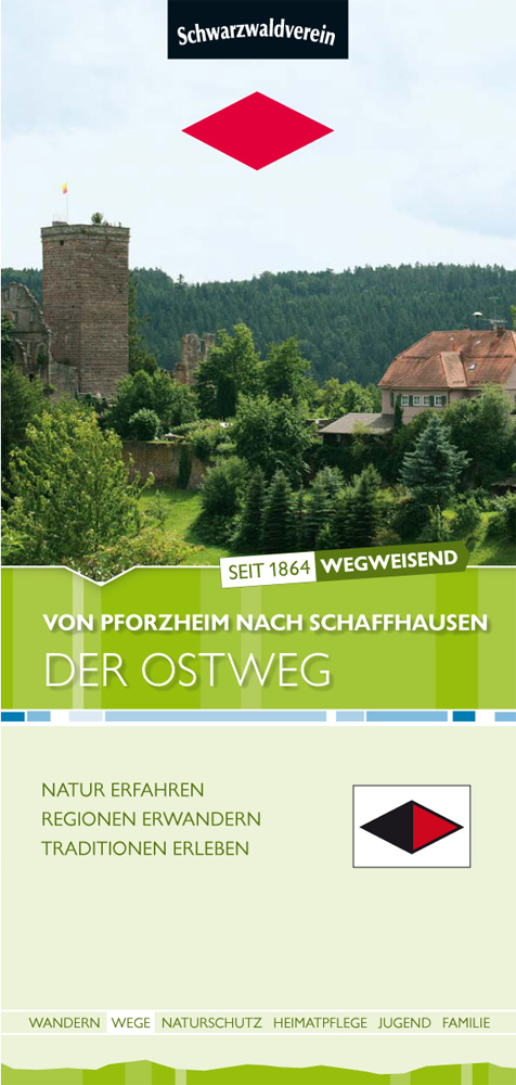 Faltblatt „Der Ostweg“ – von Pforzheim nach Schaffhausen.