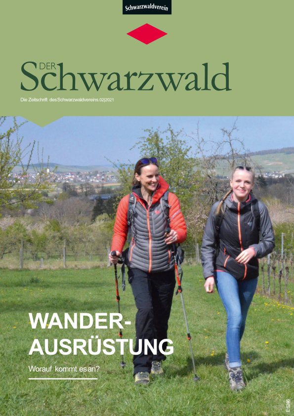 Titelbild Vereinszeitschrift „Der Schwarzwald“ Ausgabe 02/21 – Wanderausrüstung.