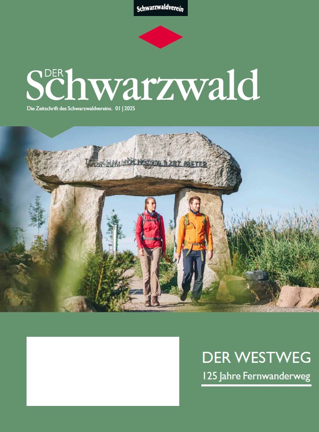 Titelbild Vereinszeitschrift „Der Schwarzwald“ Ausgabe 01/25 – Der Westweg: 125 Jahre Fernwanderweg.